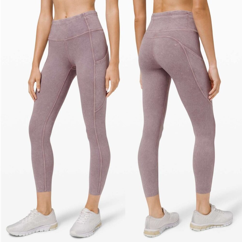 Lululemon Fast and Free Tight II 25" Ice Dye Non-Reflective In Ice Wash Violet 2